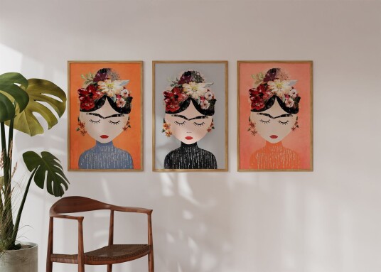 Plakat Frida Kahlo Inspirert / Sett av 3 Plakat Frida Kahlo Inspirert / Sett av 3