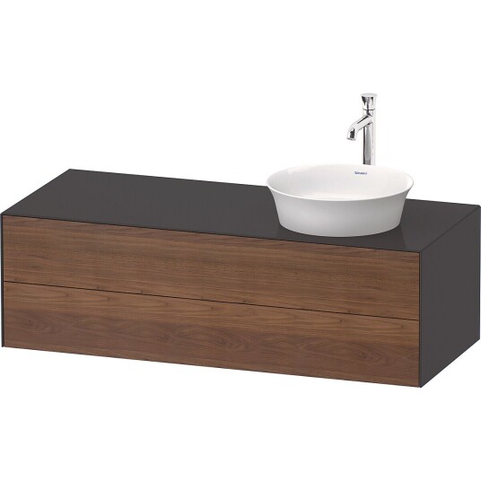 Duravit White Tulip Servantskap 2 skuf. 130x55x40,8 cm Valnøtt/Grafitt Høyglans