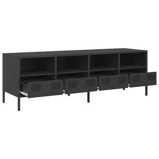 TV-benk svart 135x39x43,5 cm kaldvalset stål 8721102930850