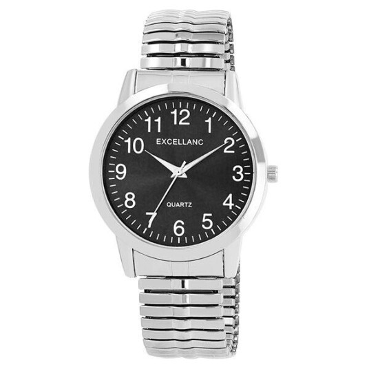 Excellanc Herreklokke med stållenke / Armbåndsur / Klokke – Sølv/svart Excellanc Herreklokke med stållenke / Armbåndsur / Klokke – Sølv/svart