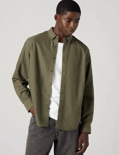 Levi"s® Authentic Button Down Cycle Ol   Khaki green   XL
