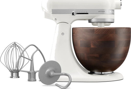 KitchenAid Artisan 5KSM156 kjøkkenmaskin 4,7L med trebolle Valnøtt og Porcelain