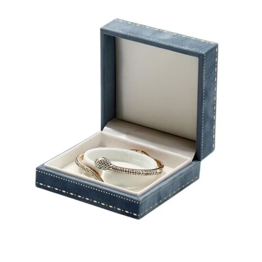INF Luksus Blue Velvet Armbånd Box