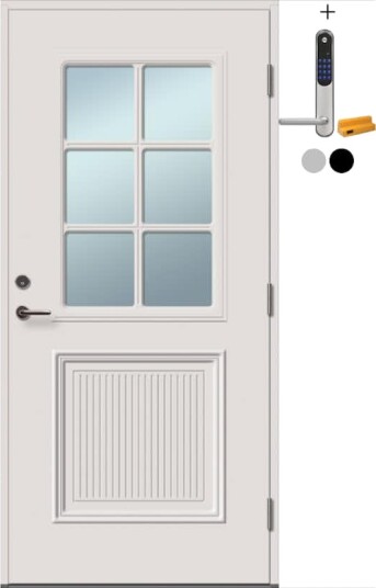 Ytterdør Tundøren Tun 416 Hvit med Yale Doorman Classic Home