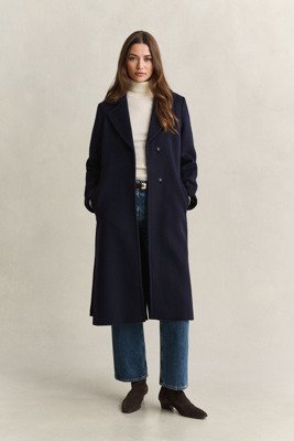 Gant Belted Wool Blend Coat EVENING BLUE XL Gant Belted Wool Blend Coat EVENING BLUE XL