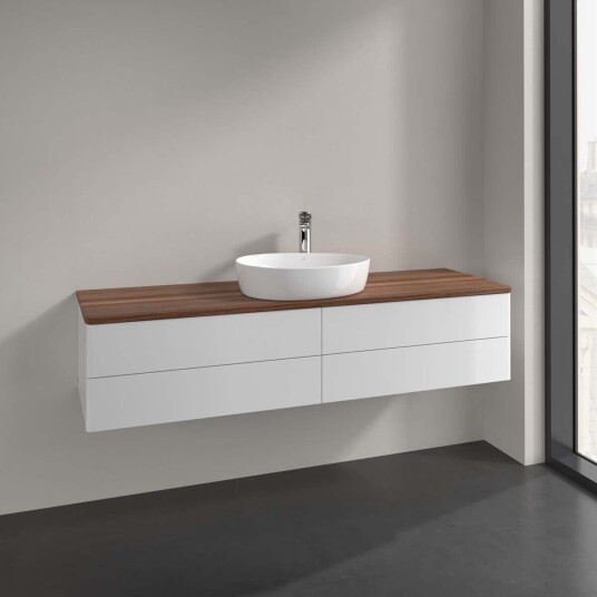 Villeroy & Boch Antao Servantskap med 4 skuffer 160x50x36 cm u/lys Hvit Blank/Valnøtt