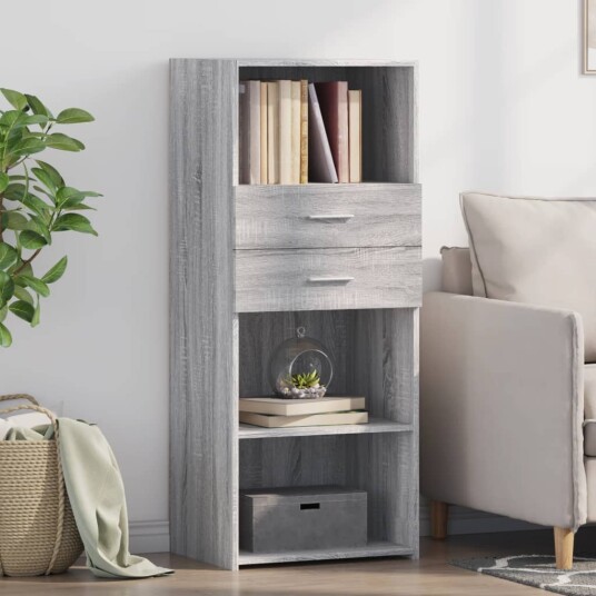 Hylle grå sonoma 50x42,5x124 cm konstruert tre Hylle grå sonoma 50x42,5x124 cm konstruert tre