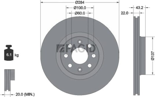 PAGID 54458NC Bremseskive PAGID 54458NC Bremseskive