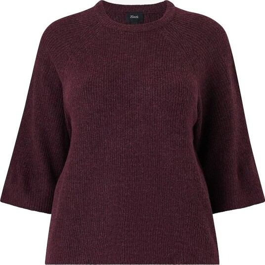 Zizzi Genser Mwinnie 3/4 Pullover Rød