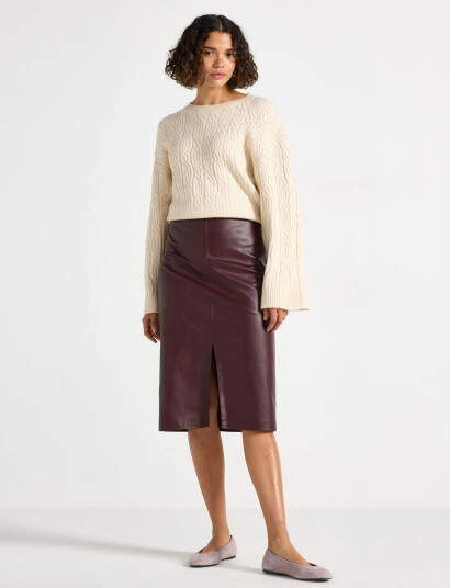 Lindex Skirt Jocelyn - Burgundy - 40