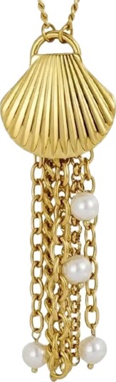 Bud to rose Marbella Fringe Necklace Gold Gold ONE SIZE Bud to rose Marbella Fringe Necklace Gold Gold ONE SIZE