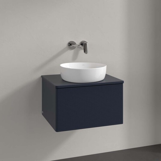 Villeroy & Boch  Antao Servantskap med 1 skuff 60x50x36 cm u/lys Blå Matt