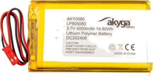 Akyga Aky0580 Lp805080 Li-Po 3,7V 4000Mah Pcm Li-Po-Batteri Jst 2,54 2-Pins 150 Mm AKY0580 Akyga Aky0580 Lp805080 Li-Po 3,7V 4000Mah Pcm Li-Po-Batteri Jst 2,54 2-Pins 150 Mm AKY0580