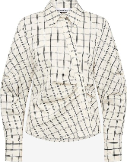 co’couture Skjorte BisoCC Asym Check Shirt Natur