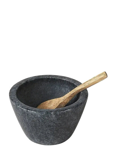 Broste Copenhagen Marina Bowl With Spoon - Black - Ø 7 CM Broste Copenhagen Marina Bowl With Spoon - Black - Ø 7 CM