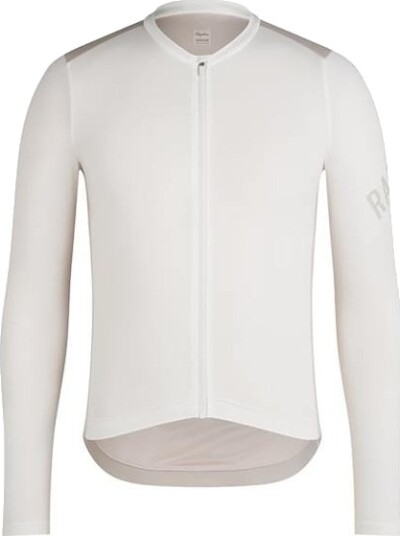 Rapha Pro Team Long Sleeve Lightweight Jersey Herre White Alyssum/Silver Gray XL