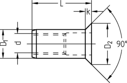 Gesipa Blindnaglemutter Stål M5 7x13,5mm Forsenket Hode 90° 1,5 4mm