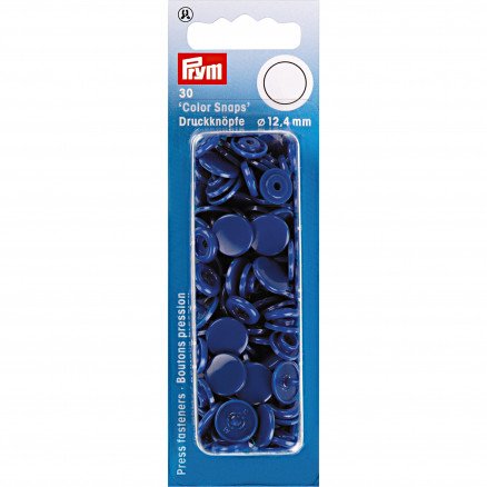 Prym Color Snaps Trykknapper i plast runde kongeblå 12,4 mm 30 stk