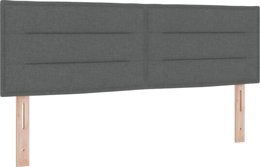 Box Spring Seng med Madrass Mørk Grå 140x200 cm Stoff