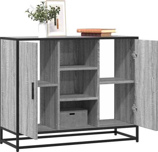 Skjenk grå sonoma eik 92x35x76 cm konstruert tre Skjenk grå sonoma eik 92x35x76 cm konstruert tre