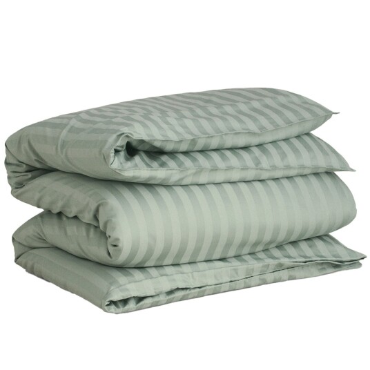 Gant Home Sateen Stripes Dynetrekk 220x220 cm Clay Green Gant Home Sateen Stripes Dynetrekk 220x220 cm Clay Green