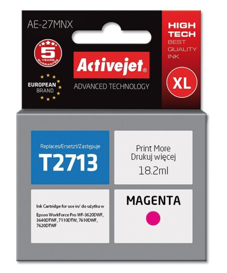 Activejet Ae-27Mnx Høyt (Xl) Utbytte Fiolblå Fargestoffbasert Blekk 18,2 Ml 1 Stykker Enkeltpakke