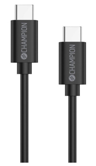 Champion USB-C Kabel 60W 3m Svart for Lading og Synkronisering