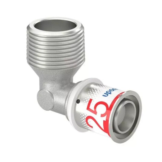 Uponor S-Press Plus Albue 25mm Utvendig Gjenge for Gulvvarme og Vannsystemer