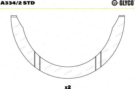 Avstandsskive, veivaksel GLYCO A334/2 STD