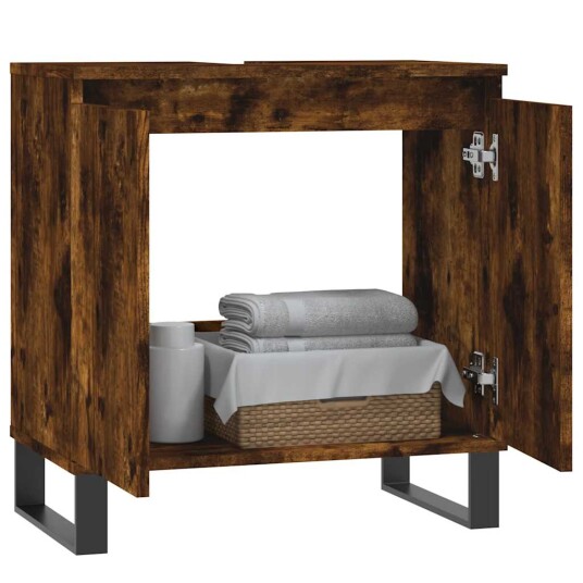 Baderomsskap røkt eik 58x33x60 cm konstruert tre Baderomsskap røkt eik 58x33x60 cm konstruert tre