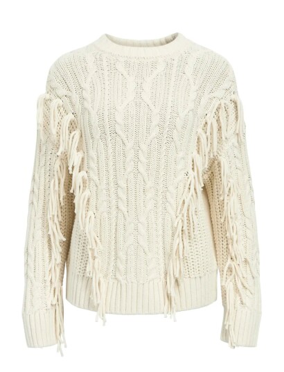Object Objamanda L/S Lo Pullover E Au 25   Cream   L