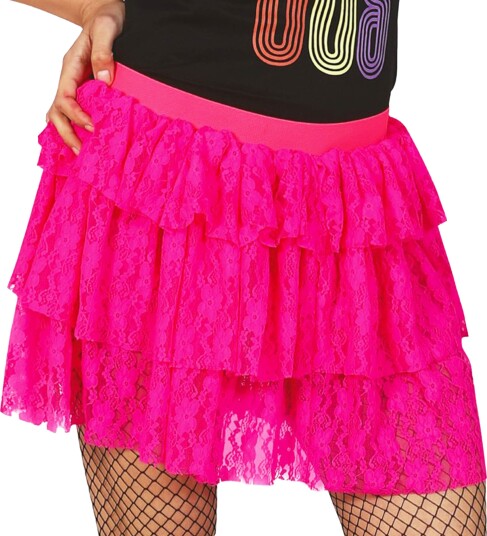 Fiestas Guirca Neonrosa 80-talls Skjørt One-size 18941