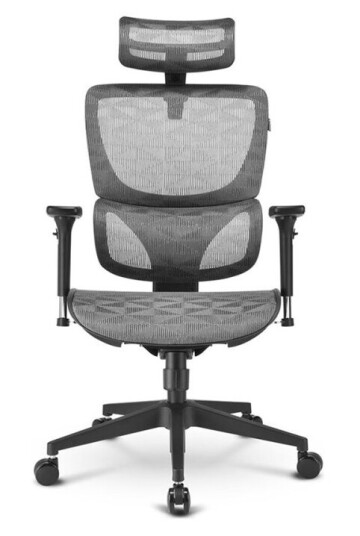 Sharkoon Officepal C30m - Stol - Ergonomisk - Høy Bakside - Armlener - T-Formet - Tipping - Roterende - Masketekstil - Grå