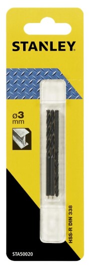 STANLEY HSS-R 3mm Metallbor 3pk for Stål og Ikke-Jernholdige Metaller