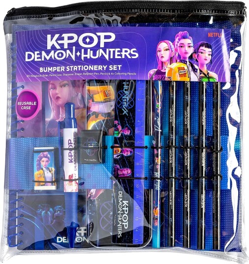 Euromic Kpop Demon Hunters Skrivesæt,A5 Notesbog,Metal Penalhus Purple ONE SIZE Euromic Kpop Demon Hunters Skrivesæt,A5 Notesbog,Metal Penalhus Purple ONE SIZE