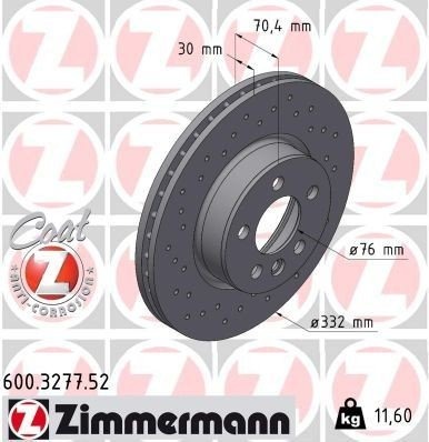 ZIMMERMANN 600.3277.52 Bremseskive