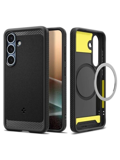 Spigen Rugged Armor Mobildeksel for Samsung Galaxy S25+ med MagSafe - Matte Svart