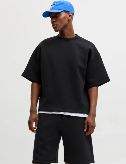 Jack & Jones Jcobiarritz Scuba Sweat Ss Styd Ss26   Black   L