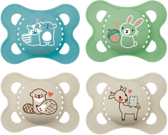 MAM Original Silikon Smokk 0-6m 4-pack Blå/Neutral