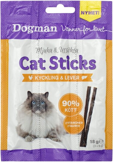Dogman Cat Sticks 3-P Kylling/Lever