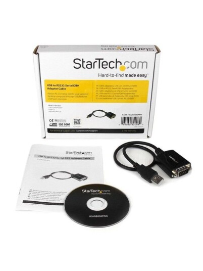 StarTech.com USB to RS232 Serial DB9 Adapter Cable with COM Retention