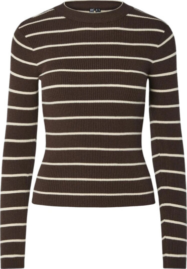 Pieces Pcmira New Ls O Neck Knit Noos Bc   Brown   XL
