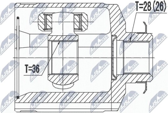Nty Drivknute drivaksel NTY NPW HY 528