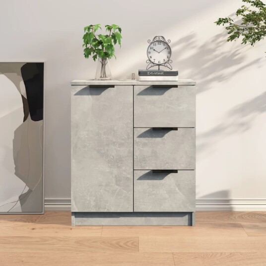 vidaXL Skjenk betonggrå 60x30x70 cm konstruert tre