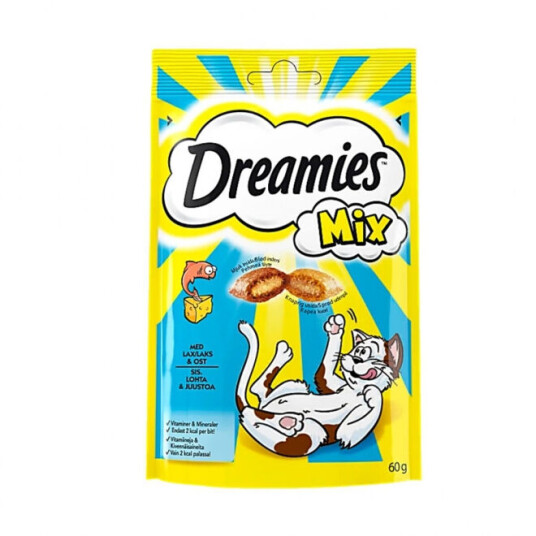 Dreamies Kattemiks Laks & Ost 60 g - Belønningsgodbiter for Katt Dreamies Kattemiks Laks & Ost 60 g - Belønningsgodbiter for Katt