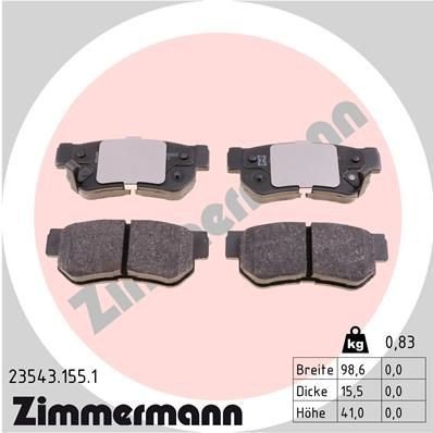 Bremseklosser ZIMMERMANN 23543.155.1 Bremseklosser ZIMMERMANN 23543.155.1