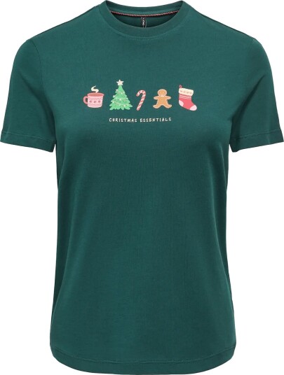 ONLY Onlxmas Yrsa Christmas S/S Top Jrs PONDEROSA PINE XL
