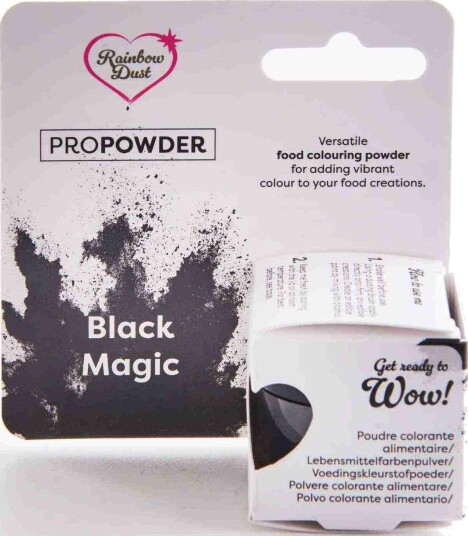 Propowder Black Magic Svart Matfarge i Pulver Fra Rain| Slikkepott.No