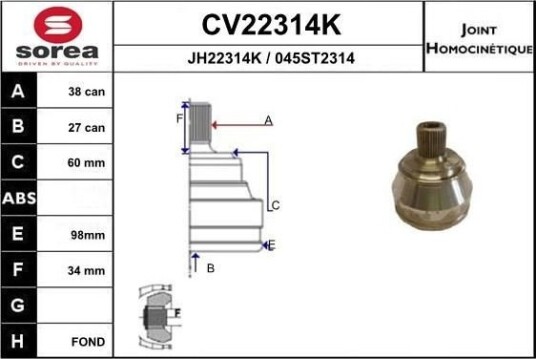 Drivledd EAI CV22314K Drivledd EAI CV22314K