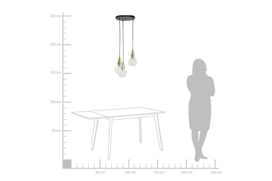 Taklampe Vesle 30 cm Transparent